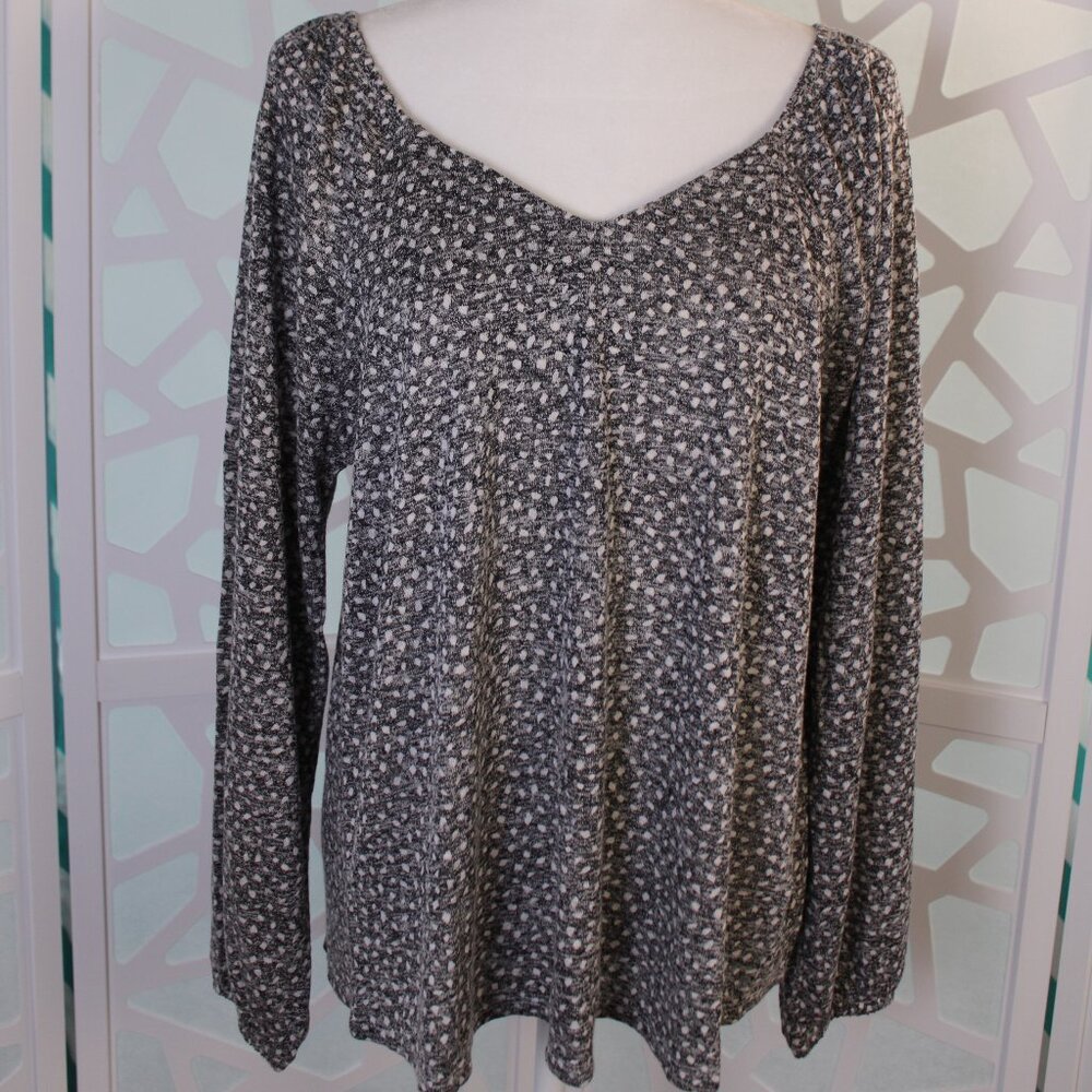 Studio B By Bobeau Floral Puff Sleeve Blouse Size X-Large Boho Peasant